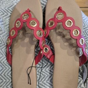 Torrid Red Sandals with Gold Details